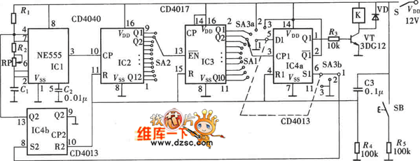 多功能可调式通用时间继电器电路图