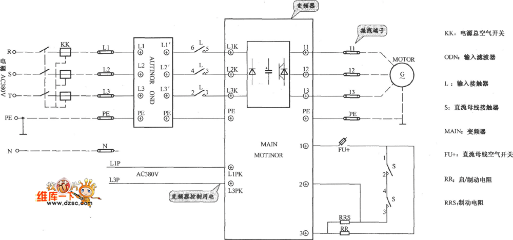 奥的斯300vf电梯主电路图