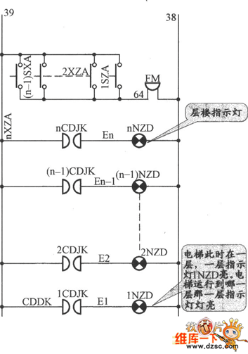 JKH1-771 A电梯楼层指示灯电路图