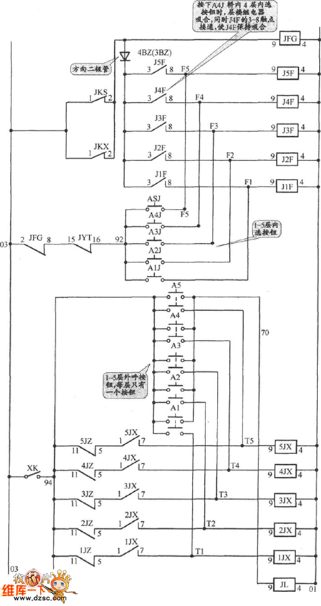 APM-81交流双速电梯按钮电路图