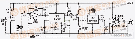 车距语言提示器电路图