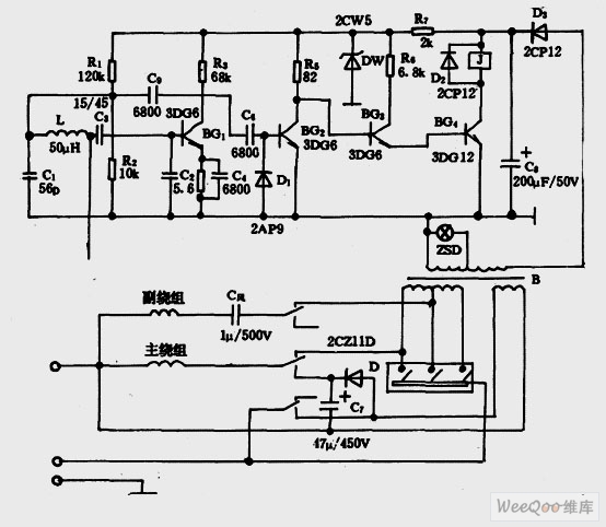 电风扇感应制动电路